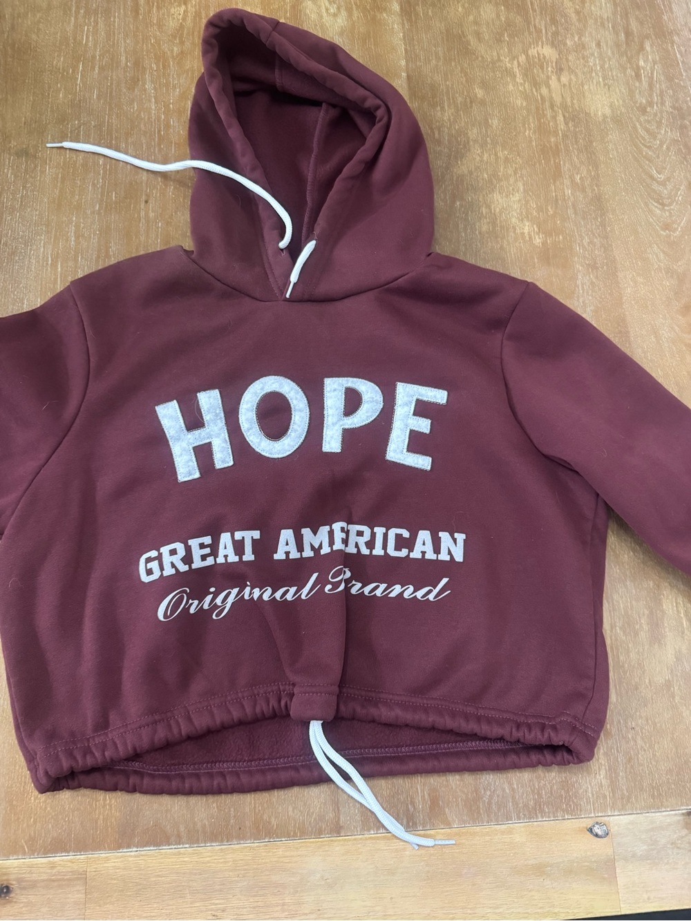 Kids' Maroon HOPE Hoodie Sweatshirt - Casual Pullover